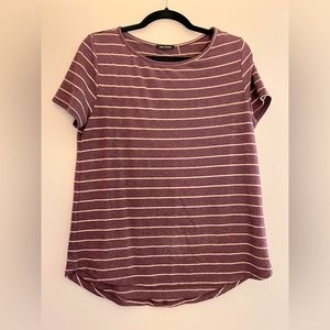 Pink Clover Striped Top with back Botton Detail